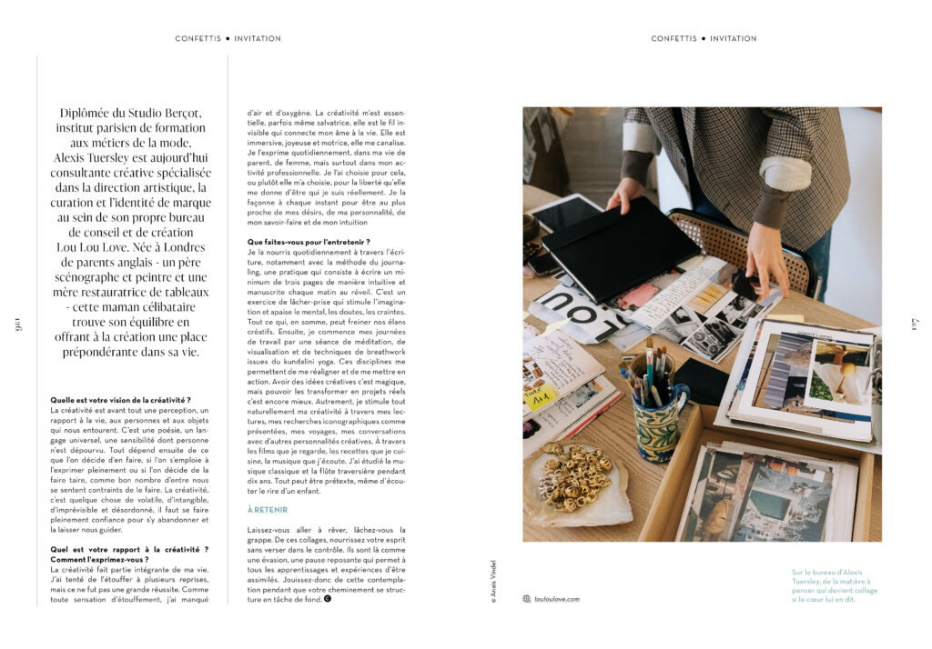 interview alexis tuersley pour la revue les confettis